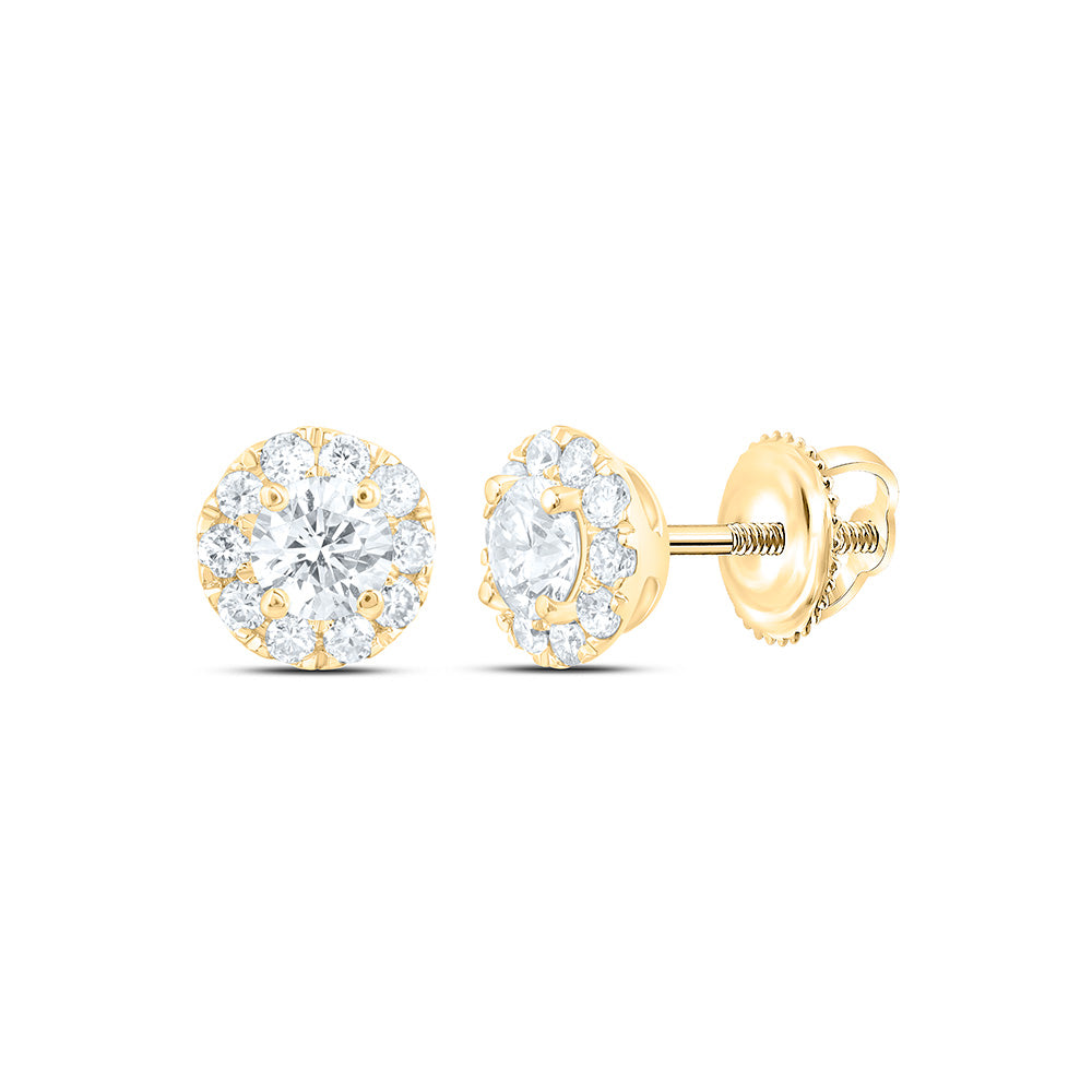 14K Yellow Or White Gold 1/2 Cttw Lab Grown Diamond Fashion Round Earring