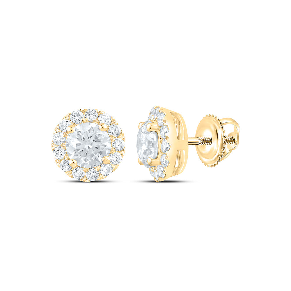 14K Yellow Or White Gold 2 Cttw Lab Grown Diamond Fashion Round Earring