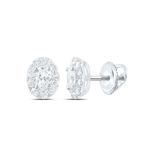 14K Yellow Or White Gold 1/2 Cttw Lab Grown Diamond Fashion Oval Earring