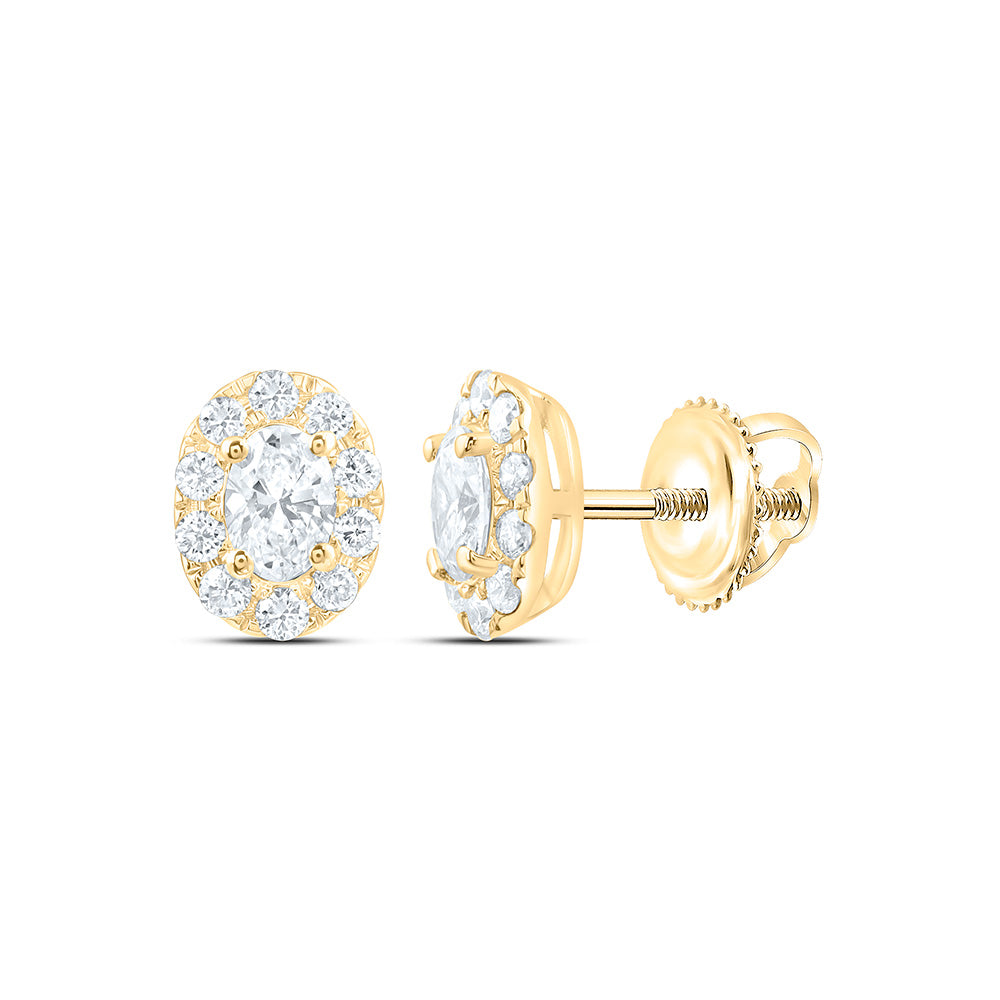14K Yellow Or White Gold 1/2 Cttw Lab Grown Diamond Fashion Oval Earring