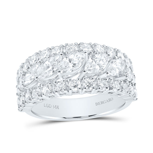 14K Yellow Or White Gold 2 3/8 Cttw Lab Grown Diamond Fashion Band