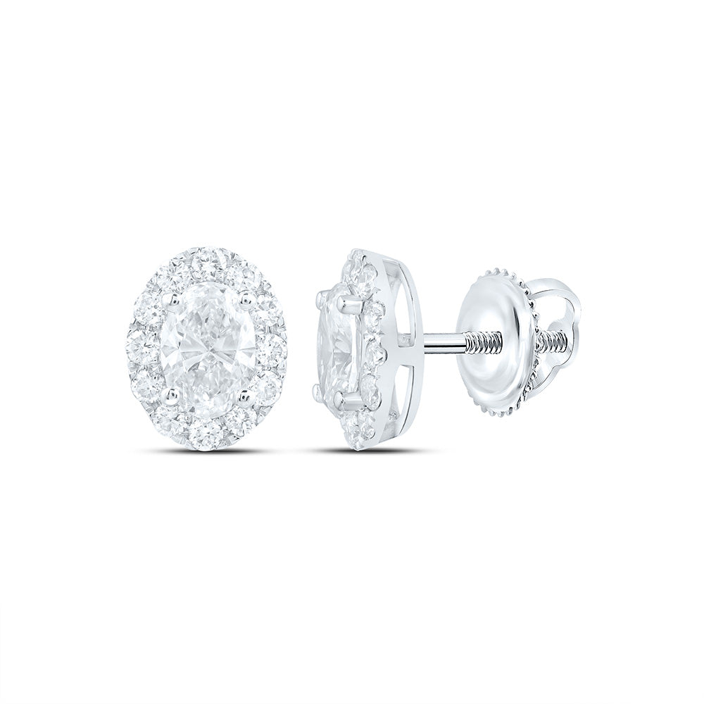 14K Yellow Or White Gold 1 Cttw Lab Grown Diamond Fashion Oval Earring