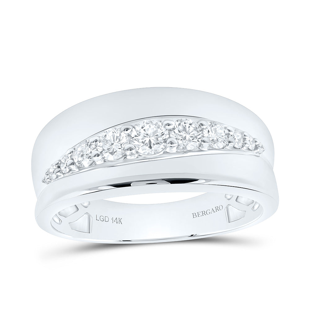 14K Yellow Or White Gold 1/2 Cttw Lab Grown Diamond Fashion Band