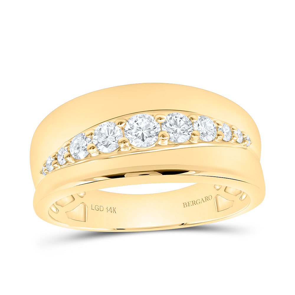 14K Yellow Or White Gold 1/2 Cttw Lab Grown Diamond Fashion Band