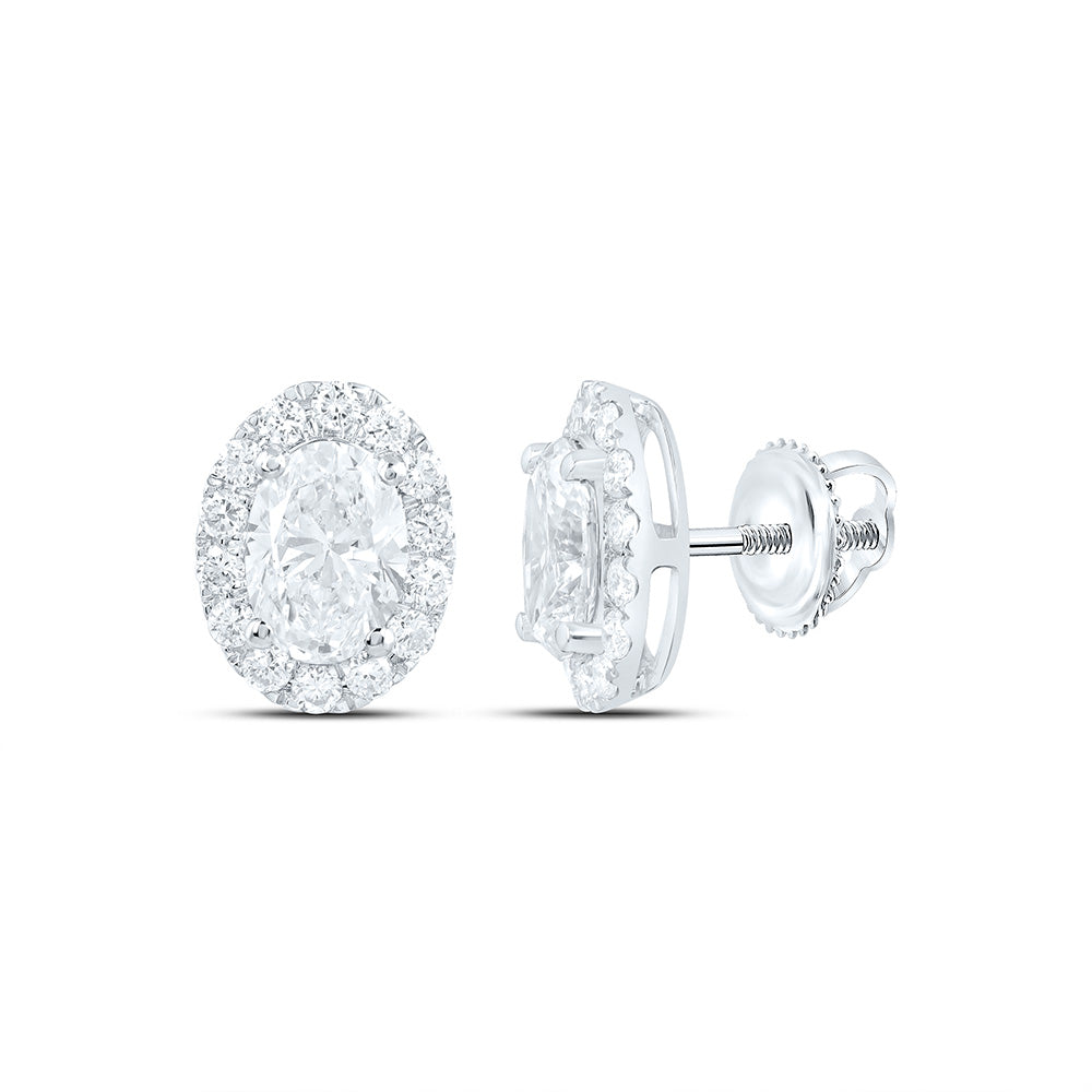 14K Yellow Or White Gold 2 Cttw Lab Grown Diamond Fashion Oval Earring