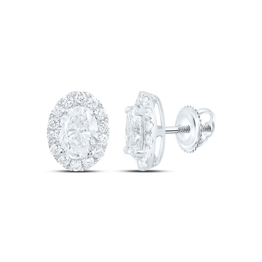 14K Yellow Or White Gold 2 Cttw Lab Grown Diamond Fashion Oval Earring