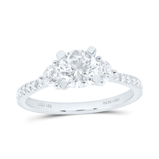 14K Yellow Or White Gold 1 1/2 Cttw Lab Grown Diamond 1 Cttw Center Round Engagement Ring