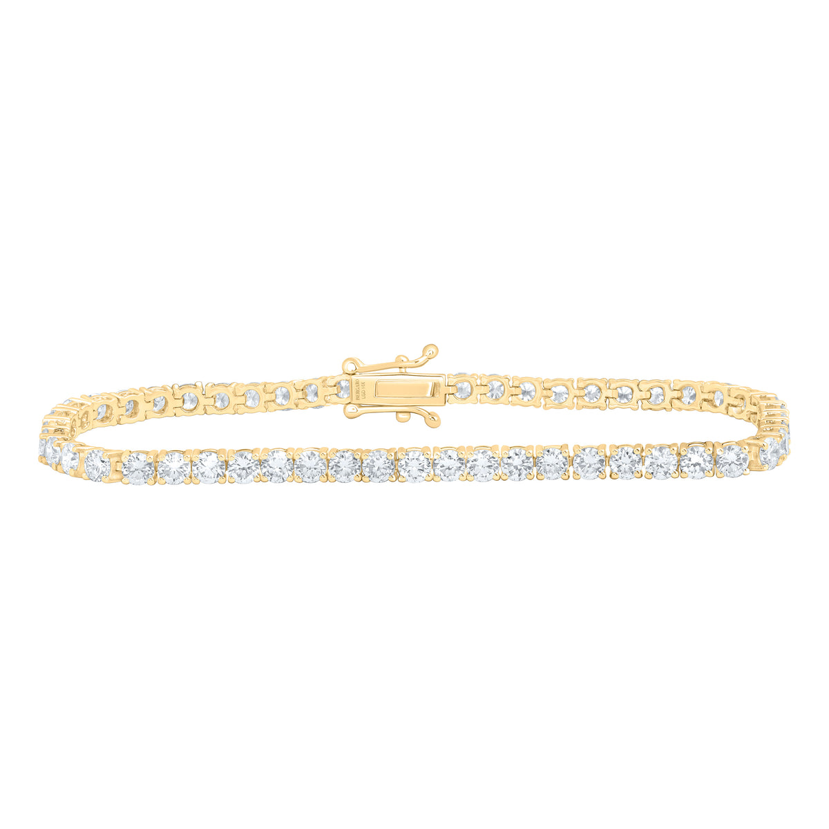 14K Yellow Or White Gold 7 Cttw Lab Grown Diamond Fashion Round Tennis Bracelet (7 Inch)