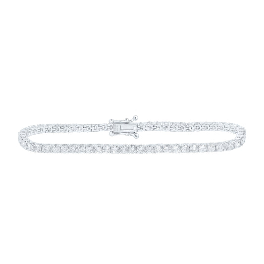 14K Yellow Or White Gold 5 Cttw Lab Grown Diamond Fashion Round Bracelet (7 Inch)