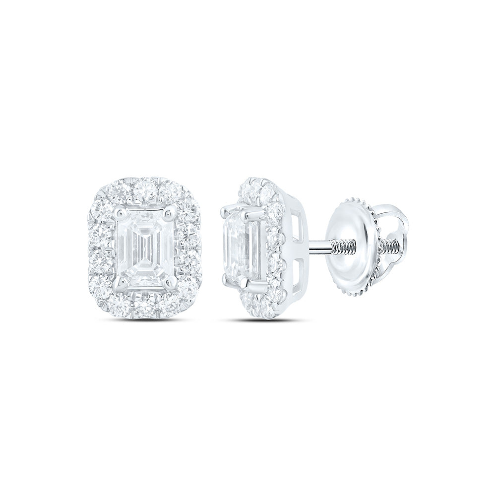 14K Yellow Or White Gold 1 Cttw Lab Grown Diamond Fashion Emerald Earring