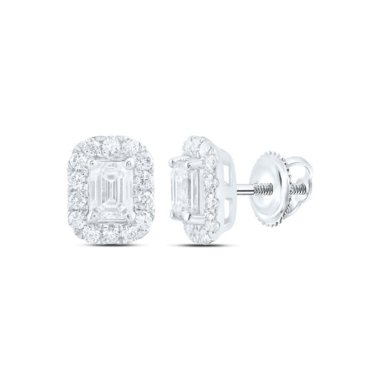 14K Yellow Or White Gold 1 Cttw Lab Grown Diamond Fashion Emerald Earring