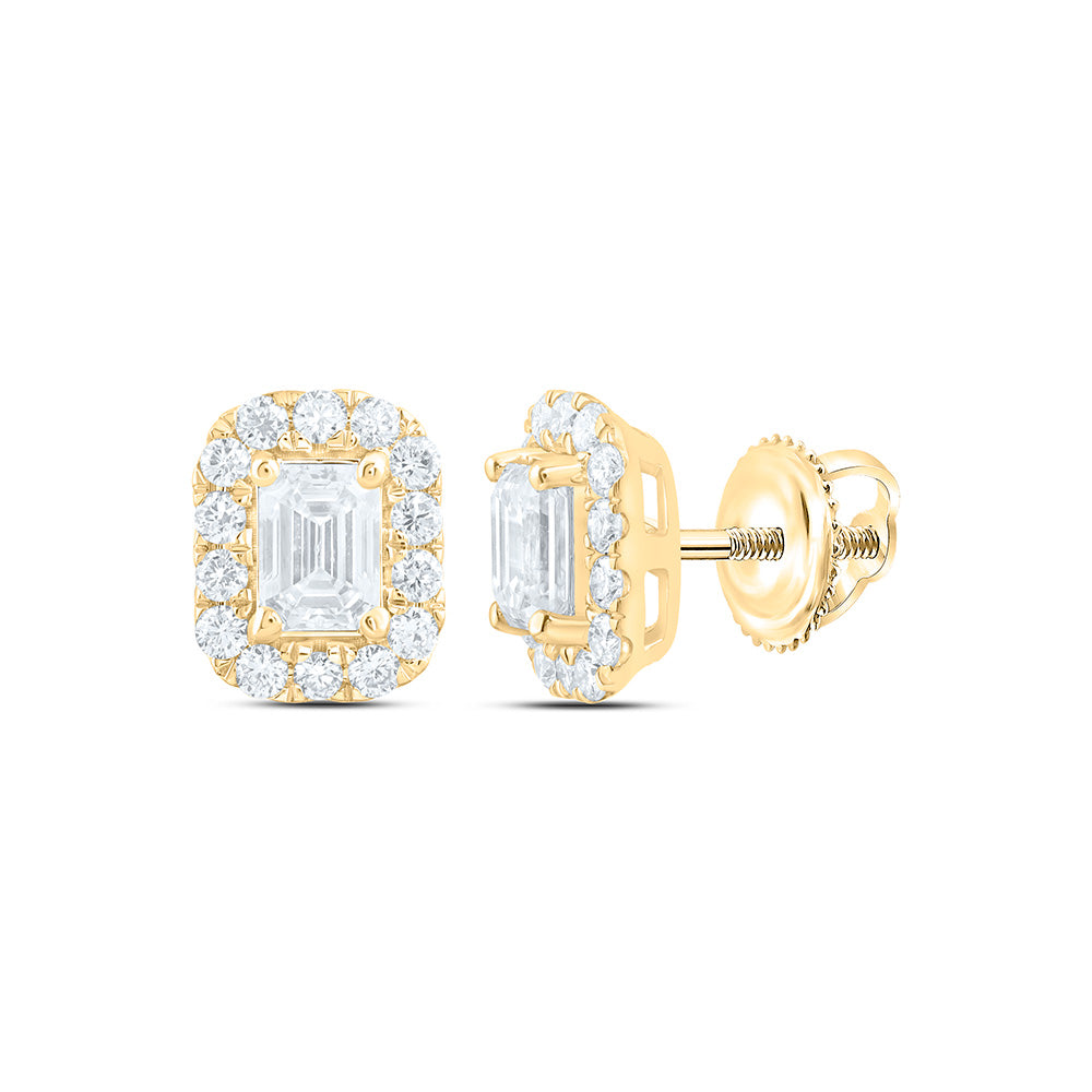 14K Yellow Or White Gold 1 Cttw Lab Grown Diamond Fashion Emerald Earring