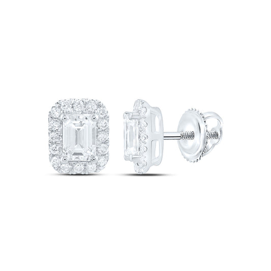 14K Yellow Or White Gold 1 7/8 Cttw Lab Grown Diamond Fashion Emerald Earring