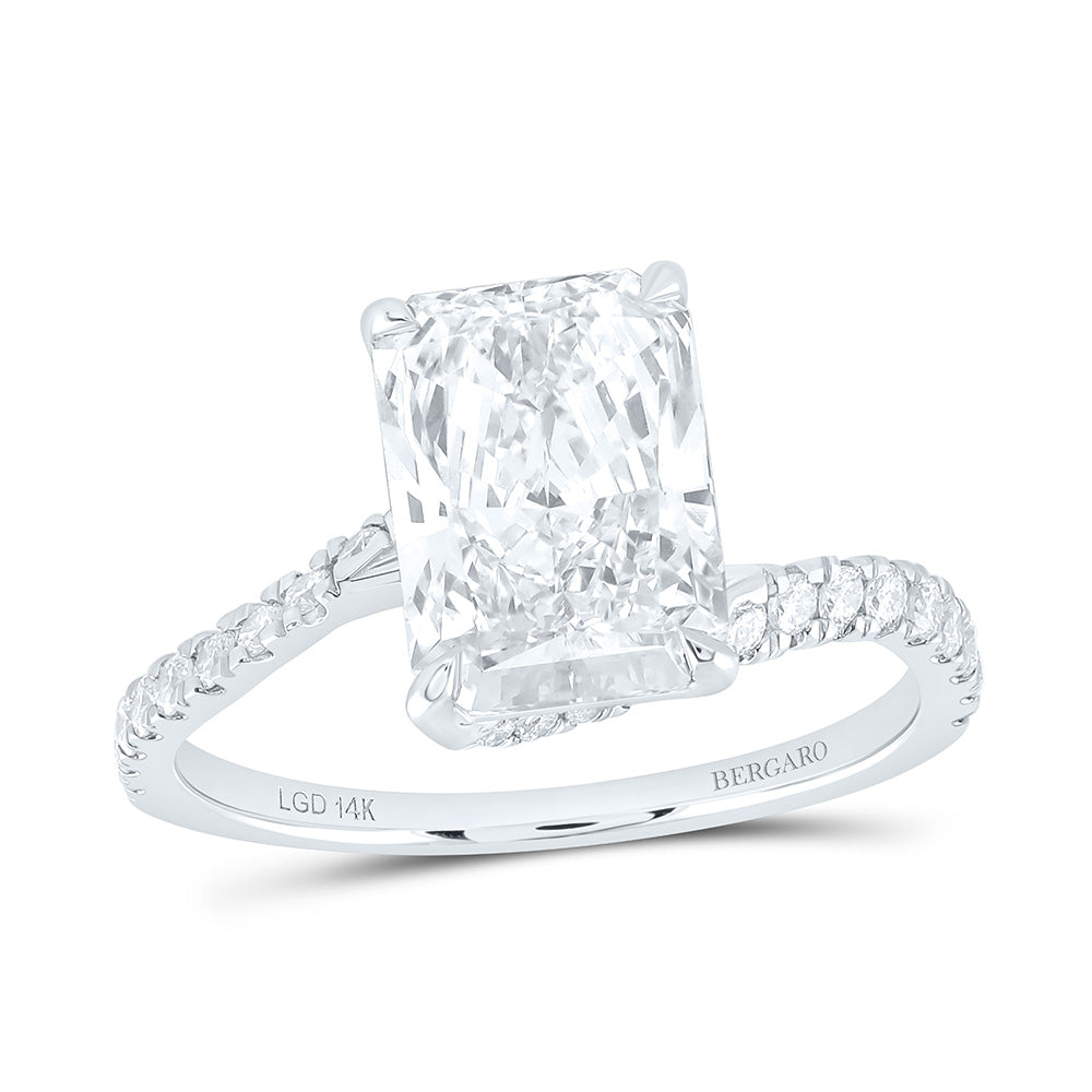 14K Yellow Or White Gold 3 3/8 Cttw Lab Grown Diamond 3 Cttw Center Radiant Engagement Ring