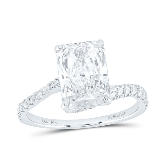 14K Yellow Or White Gold 3 3/8 Cttw Lab Grown Diamond 3 Cttw Center Radiant Engagement Ring