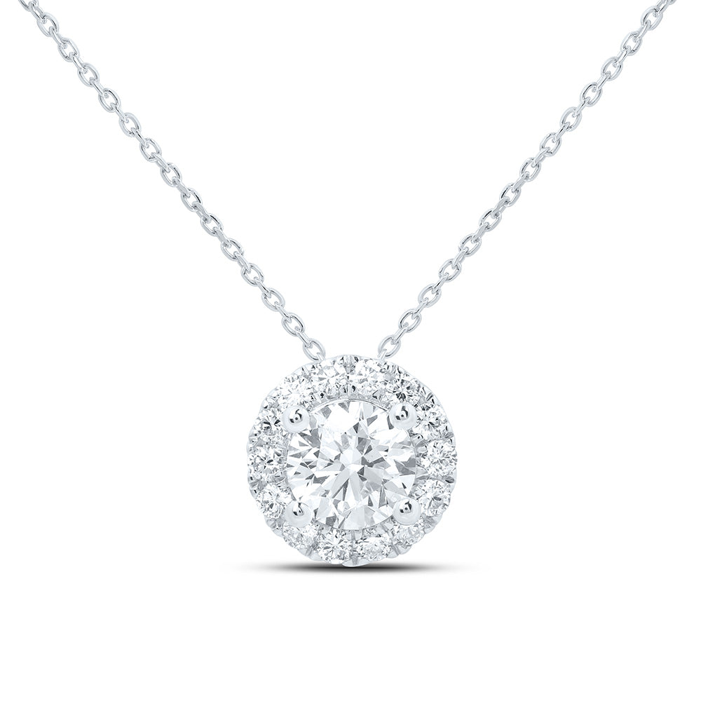 14K Yellow Or White Gold 2 Cttw Lab Grown Diamond Fashion Round Necklace (18 Inch)