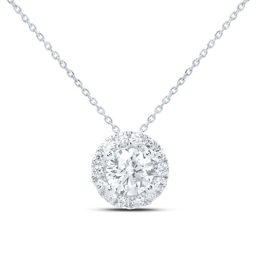 14K Yellow Or White Gold 2 Cttw Lab Grown Diamond Fashion Round Necklace (18 Inch)