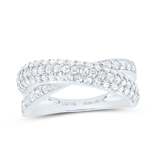 14K Yellow Or White Gold 1 Cttw Lab Grown Diamond Fashion Criss Cross Band