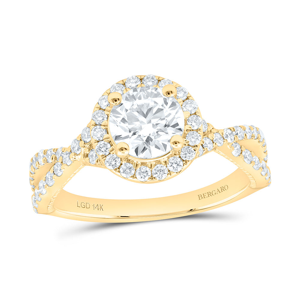 14K Yellow Or White Gold 1 5/8 Cttw Lab Grown Diamond, 1 Cttw Center Round Engagement Ring
