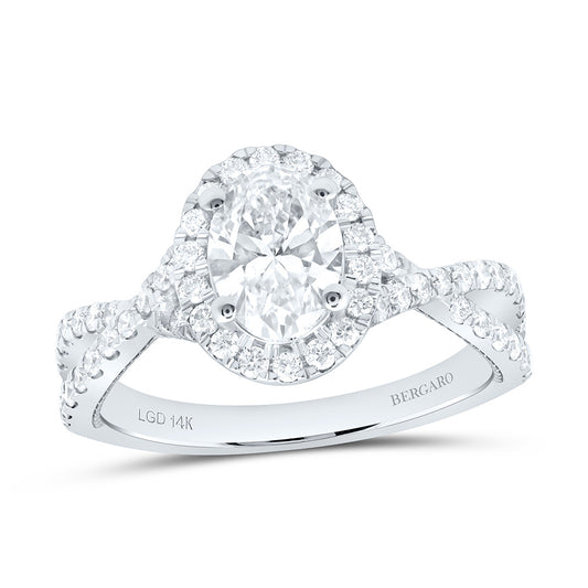 14K Yellow Or White Gold 1 5/8 Cttw Lab Grown Diamond, 1 Cttw Center Oval Engagement Ring
