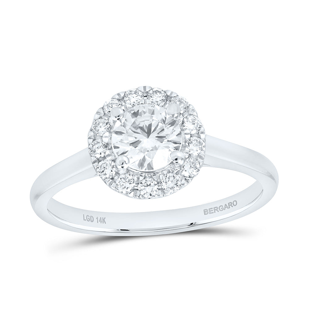 14K Yellow Or White Gold 1 Cttw Lab Grown Diamond, 3/4 Cttw Center Round Engagement Ring