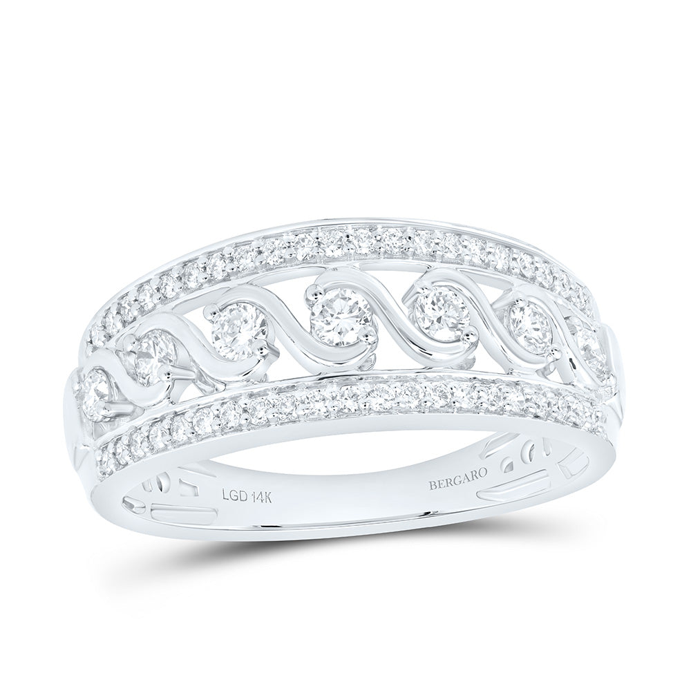 14K Yellow Or White Gold 1/2 Cttw Lab Grown Diamond Fashion Band