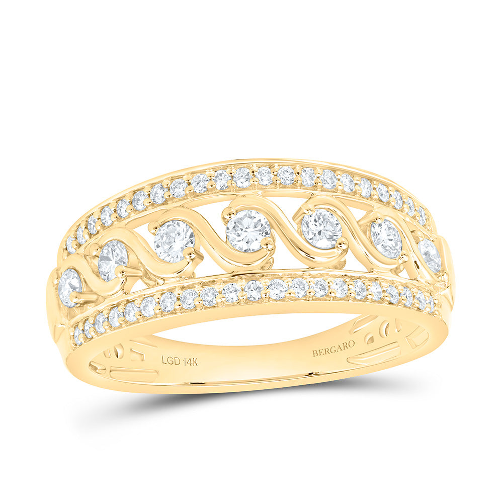 14K Yellow Or White Gold 1/2 Cttw Lab Grown Diamond Fashion Band