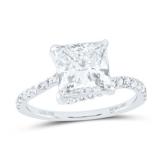 14K Yellow Or White Gold 3 3/8 Cttw Lab Grown Diamond 3 Cttw Center Princess Engagement Ring