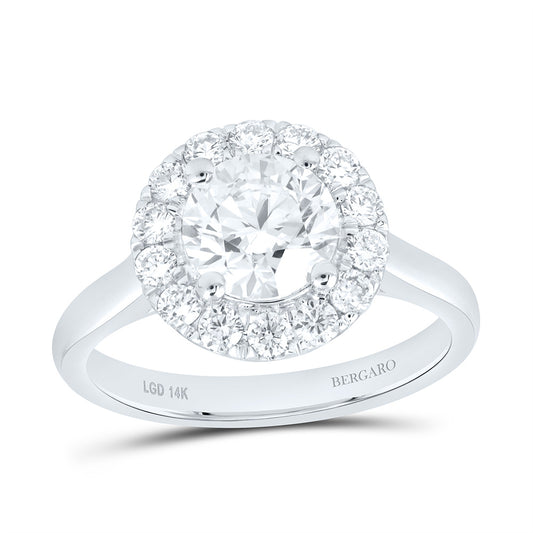 14K Yellow Or White Gold 2 Cttw Lab Grown Diamond, 1 1/2 Cttw Center Round Engagement Ring