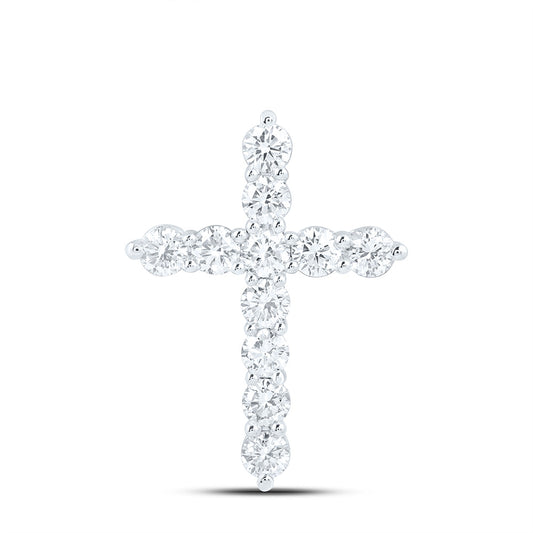 14K Yellow Or White Gold 1 Cttw Lab Grown Diamond Fashion Cross Pendant