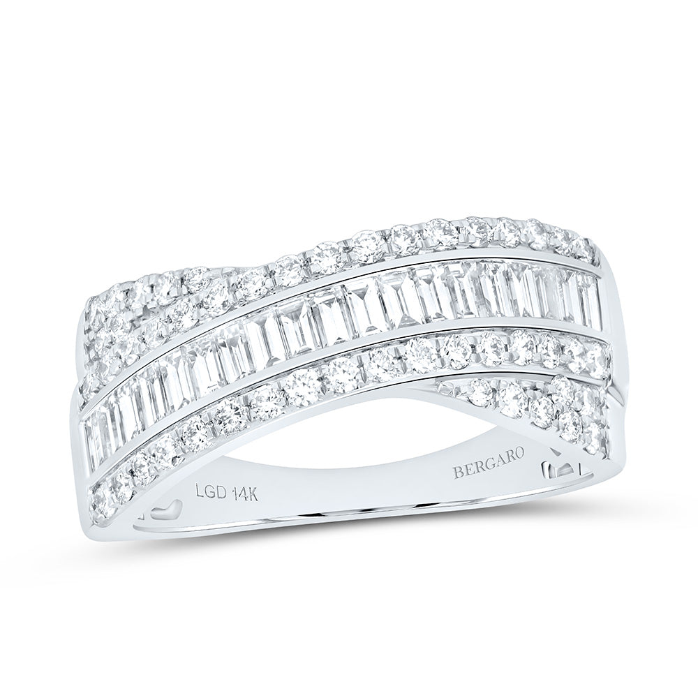 14K Yellow Or White Gold 1 Cttw Lab Grown Diamond Fashion Criss Cross Ring