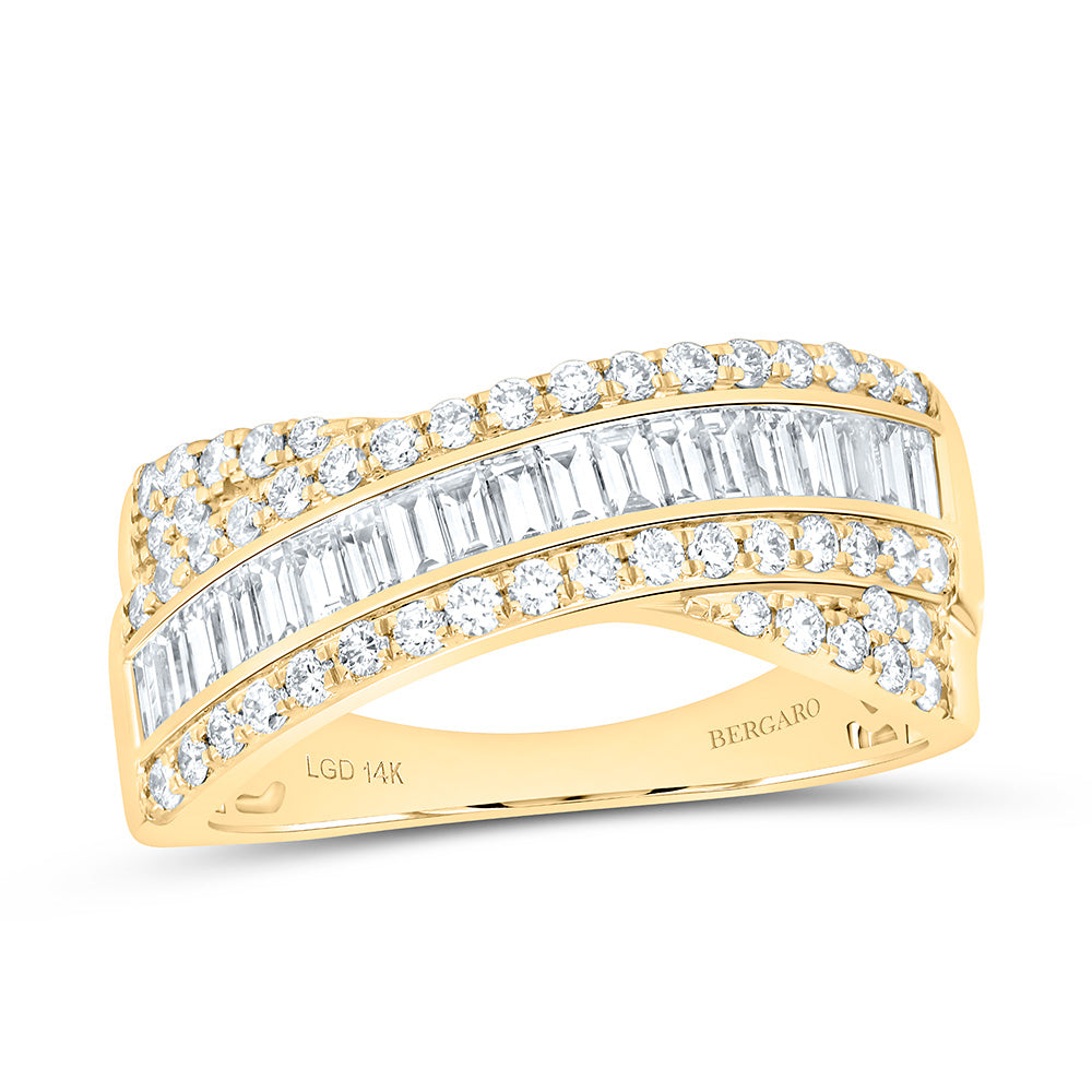 14K Yellow Or White Gold 1 Cttw Lab Grown Diamond Fashion Criss Cross Ring