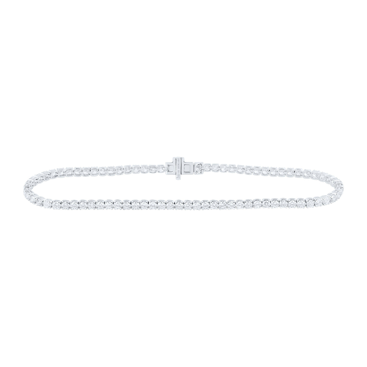 14K Yellow Or White Gold Lab Grown Diamond Fashion Round Tennis Bracelet (7 Inch)