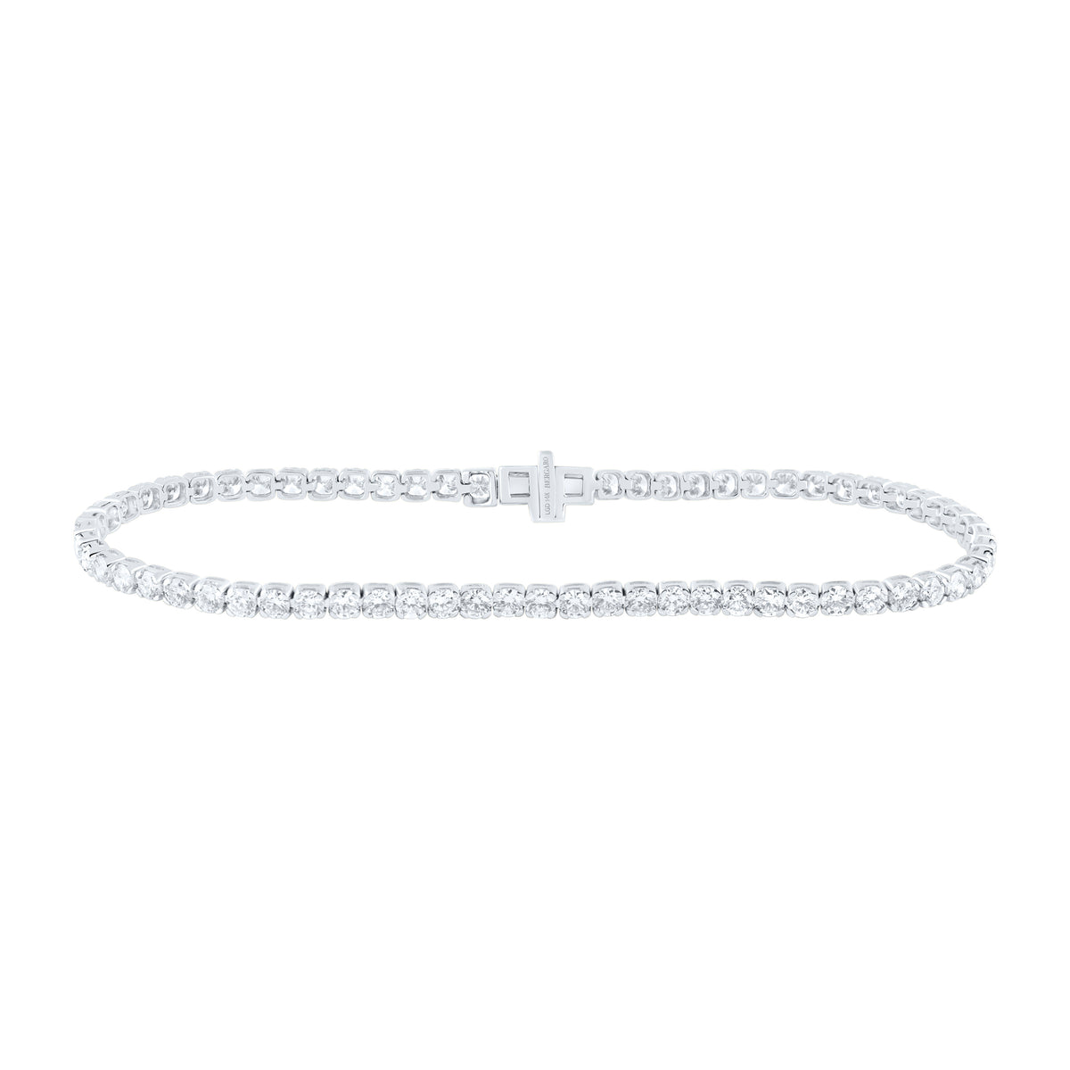 14K Yellow Or White Gold Lab Grown Diamond Fashion Round Tennis Bracelet (7 Inch)