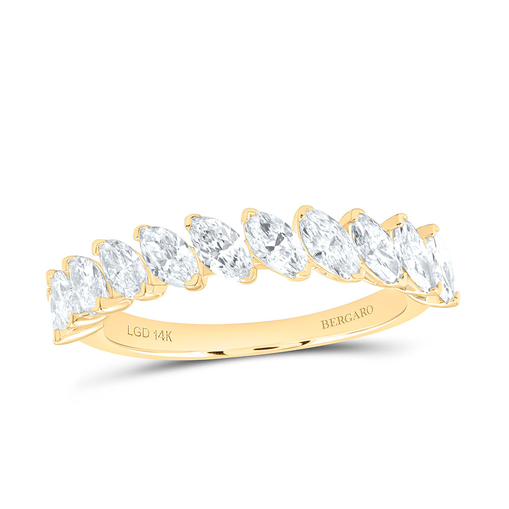 14K Yellow Or White Gold 1 1/3 Cttw Lab Grown Diamond Fashion Marquise Band