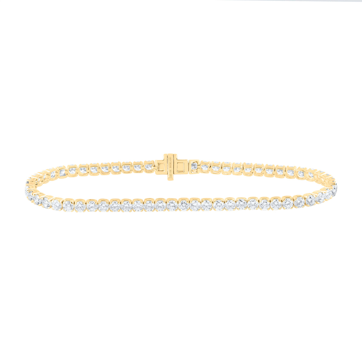 14K Yellow Or White Gold Lab Grown Diamond Fashion Round Tennis Bracelet (7 Inch)