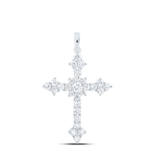 14K Yellow Or White Gold 1 Cttw Lab Grown Diamond Fashion Cross Pendant