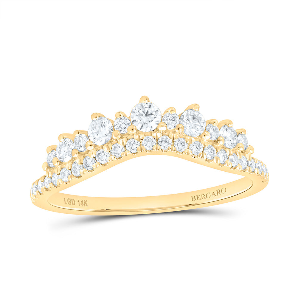 14K Yellow Or White Gold 1/2 Cttw Lab Grown Diamond Fashion Band