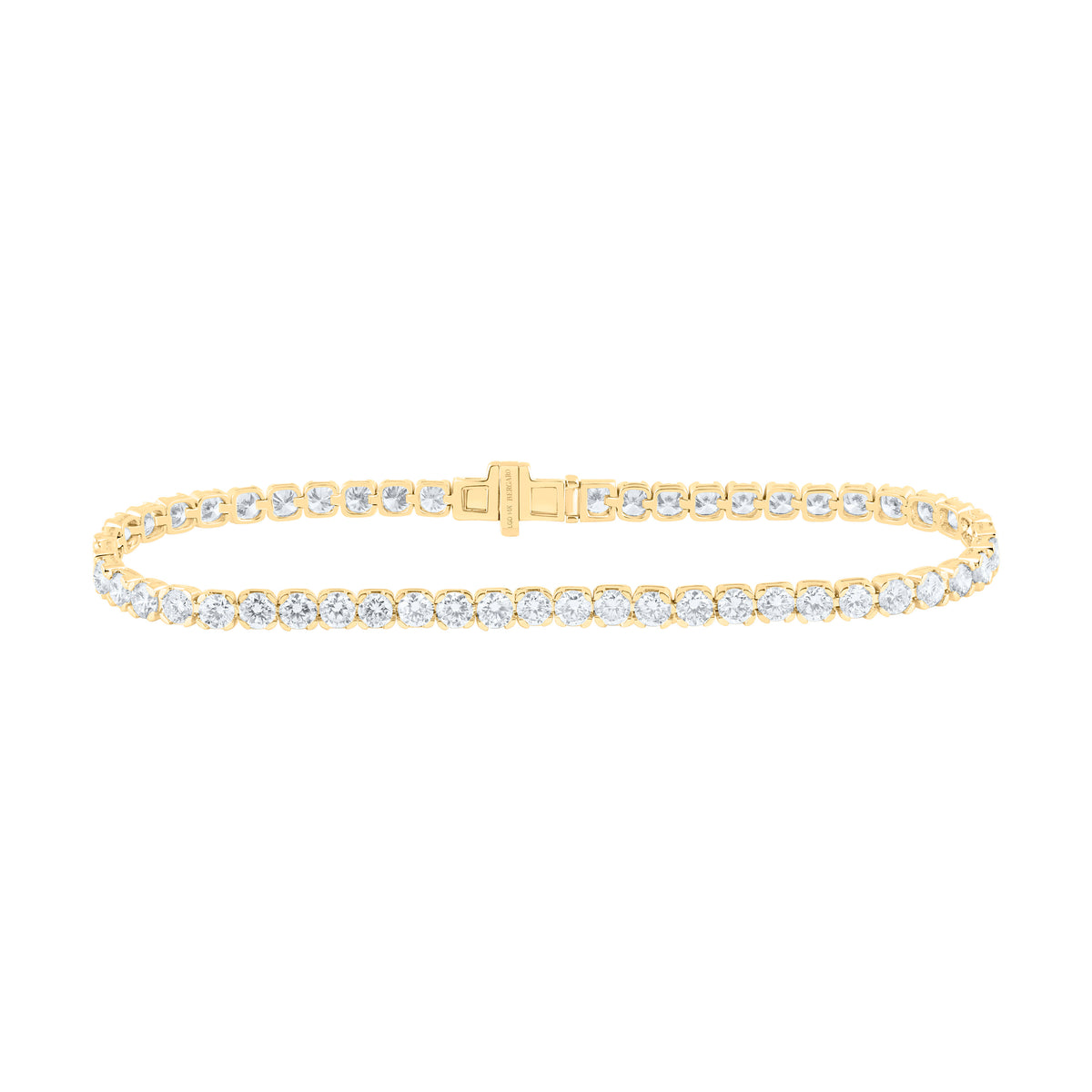 14K Yellow Or White Gold Lab Grown Diamond Fashion Round Tennis Bracelet (7 Inch)
