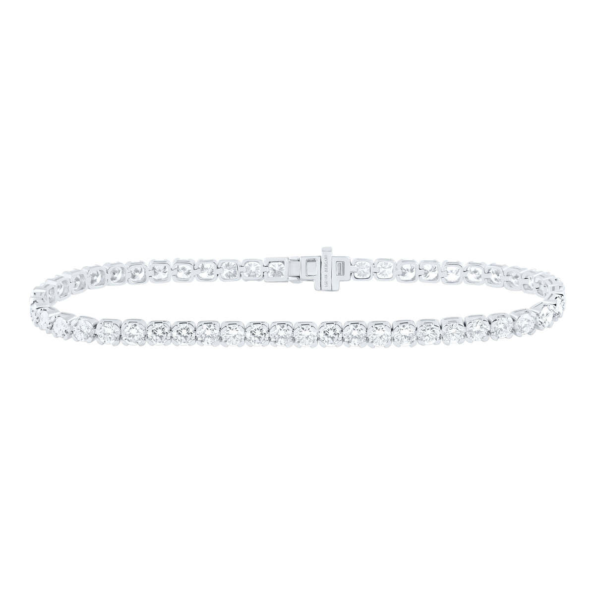 14K Yellow Or White Gold Lab Grown Diamond Fashion Round Tennis Bracelet (7 Inch)