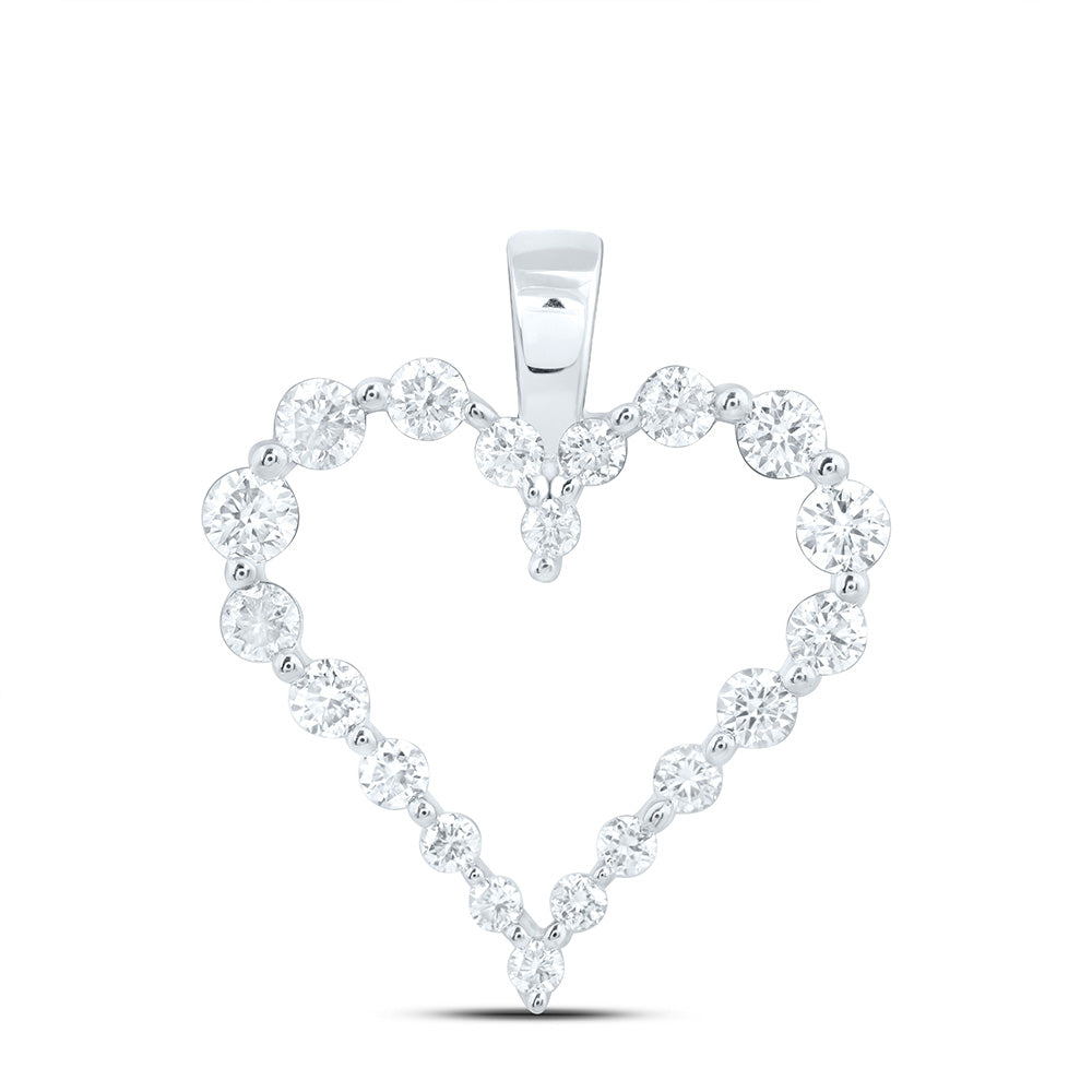 14K Yellow Or White Gold 1/2 Cttw Lab Grown Diamond Fashion Heart Pendant