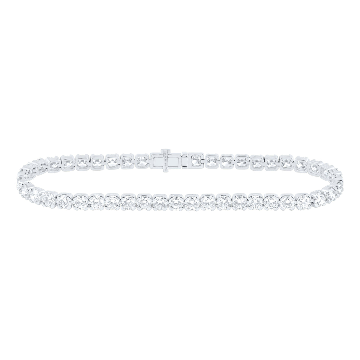 14K Yellow Or White Gold Lab Grown Diamond Fashion Round Tennis Bracelet (7 Inch)