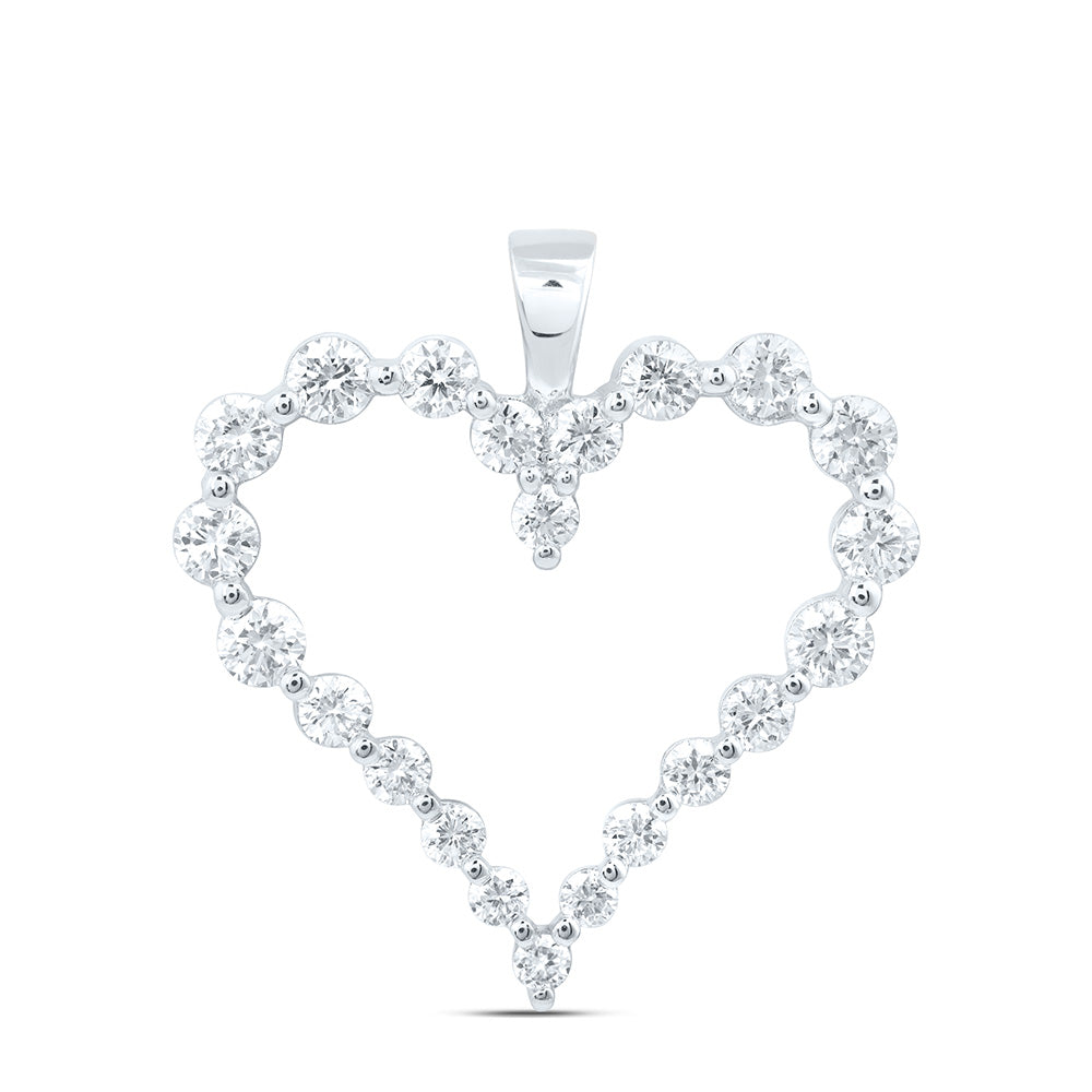 14K Yellow Or White Gold 1 Cttw Lab Grown Diamond Fashion Heart Pendant