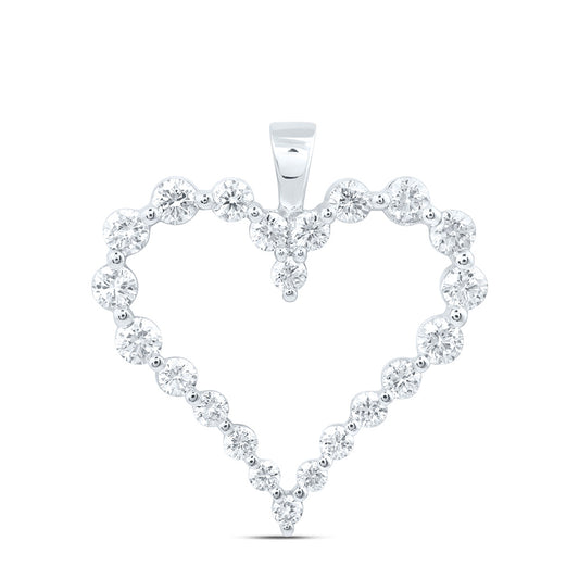 14K Yellow Or White Gold 1 Cttw Lab Grown Diamond Fashion Heart Pendant