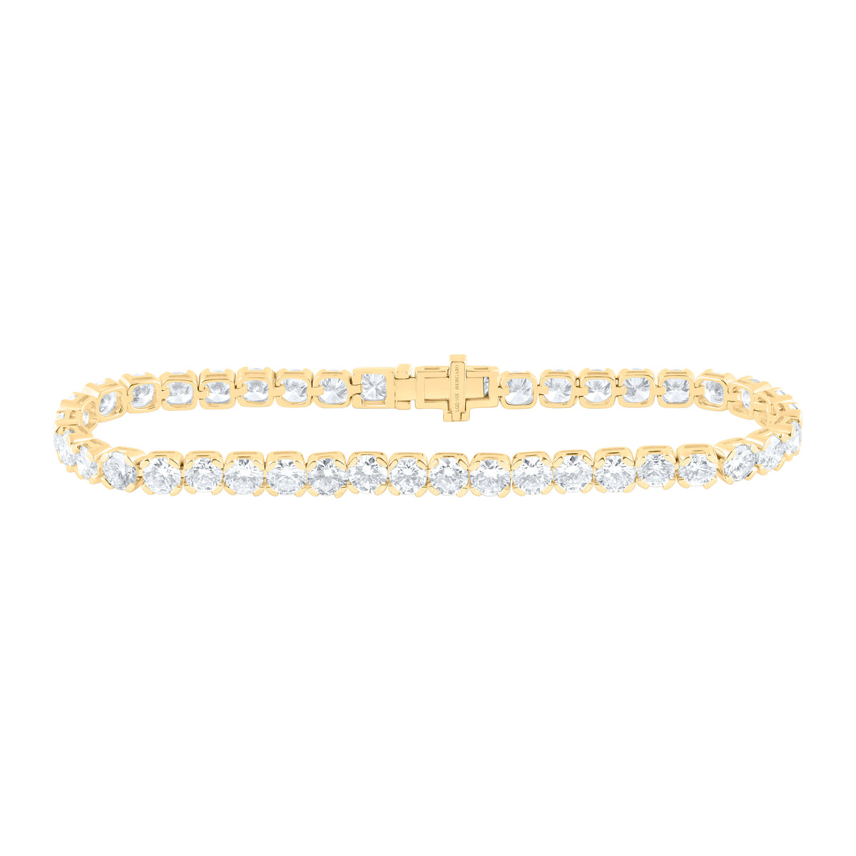 14K Yellow Or White Gold Lab Grown Diamond Fashion Round Tennis Bracelet (7 Inch)