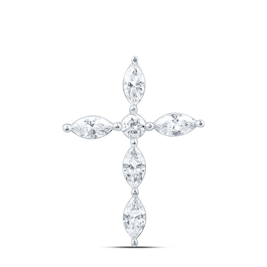 14K Yellow Or White Gold 1 Cttw Lab Grown Diamond Fashion Cross Pendant