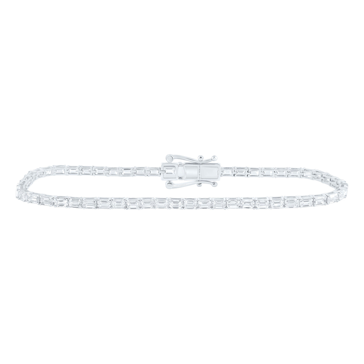 14K Yellow Or White Gold Lab Grown Diamond Fashion Emerald Tennis Bracelet (7 Inch)