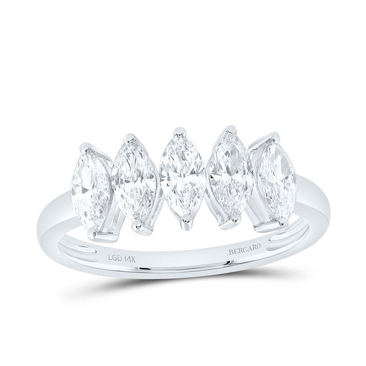 14K Yellow Or White Gold 1 Cttw Lab Grown Diamond Fashion Marquise Band