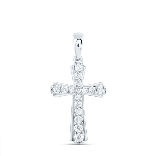14K Yellow Or White Gold 1 Cttw Lab Grown Diamond Fashion Cross Pendant
