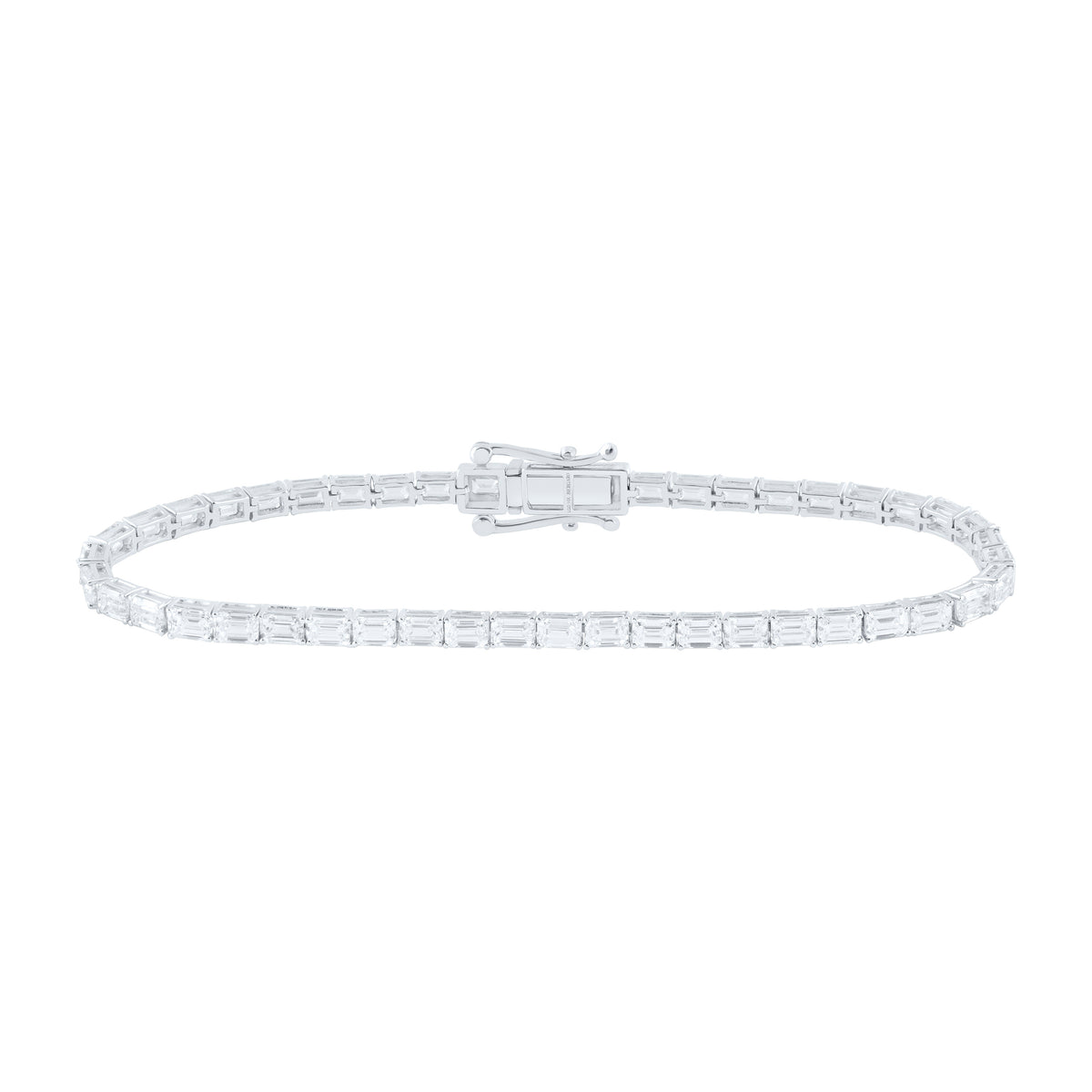 14K Yellow Or White Gold Lab Grown Diamond Fashion Emerald Tennis Bracelet (7 Inch)